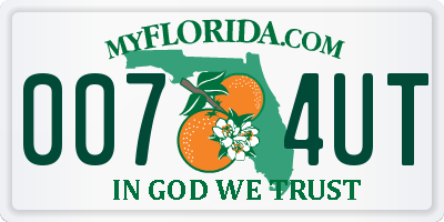 FL license plate 0074UT