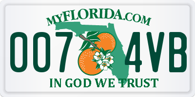FL license plate 0074VB