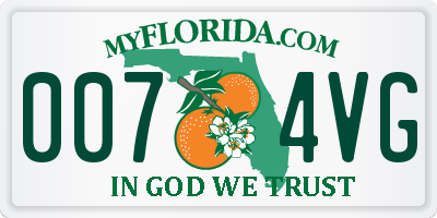 FL license plate 0074VG