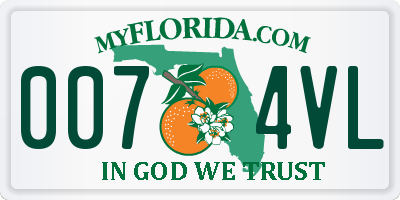 FL license plate 0074VL