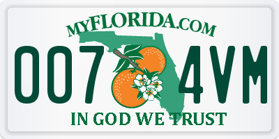 FL license plate 0074VM