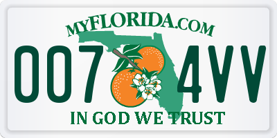 FL license plate 0074VV