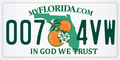 FL license plate 0074VW