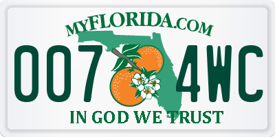 FL license plate 0074WC