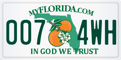 FL license plate 0074WH