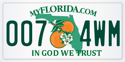 FL license plate 0074WM