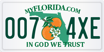 FL license plate 0074XE