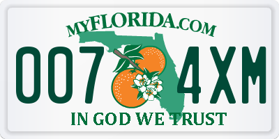 FL license plate 0074XM