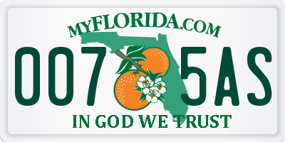 FL license plate 0075AS
