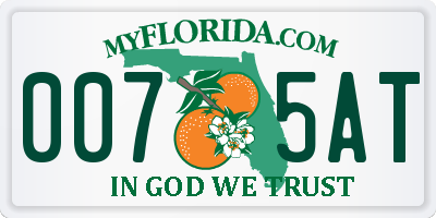 FL license plate 0075AT