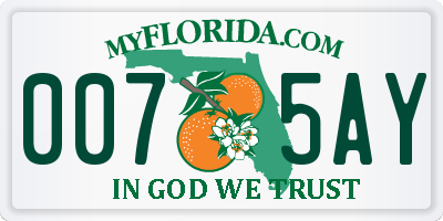FL license plate 0075AY
