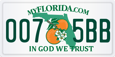 FL license plate 0075BB