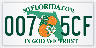 FL license plate 0075CF