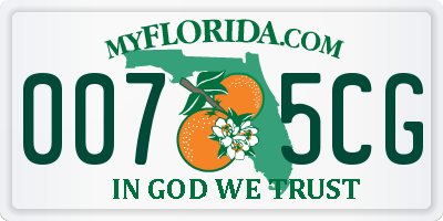 FL license plate 0075CG