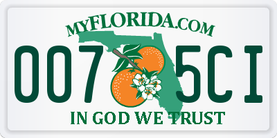 FL license plate 0075CI