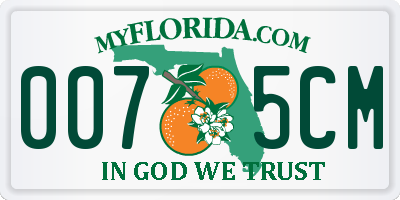 FL license plate 0075CM