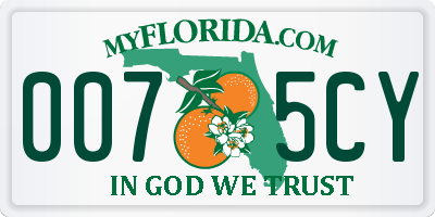 FL license plate 0075CY
