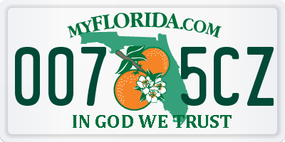 FL license plate 0075CZ