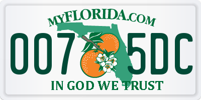 FL license plate 0075DC