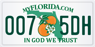 FL license plate 0075DH