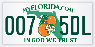 FL license plate 0075DL