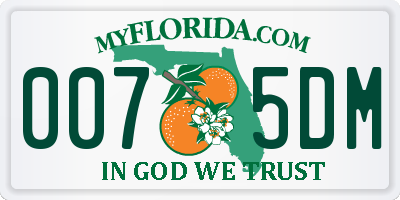 FL license plate 0075DM