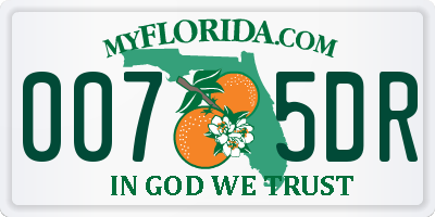FL license plate 0075DR