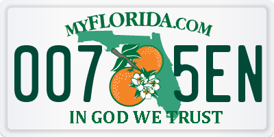 FL license plate 0075EN