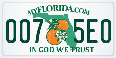 FL license plate 0075EO
