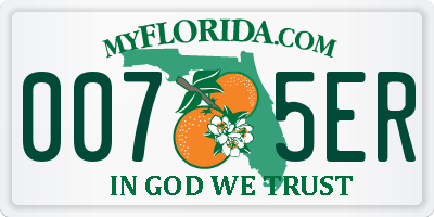 FL license plate 0075ER