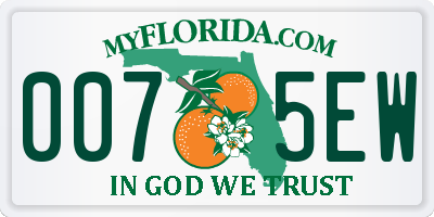 FL license plate 0075EW