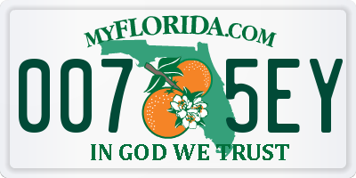 FL license plate 0075EY