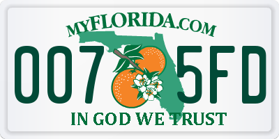 FL license plate 0075FD