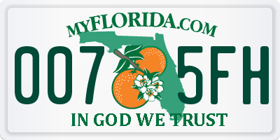 FL license plate 0075FH