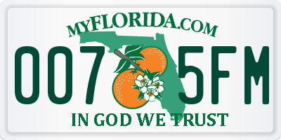FL license plate 0075FM