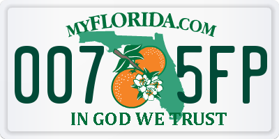 FL license plate 0075FP