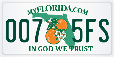 FL license plate 0075FS