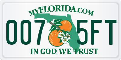 FL license plate 0075FT