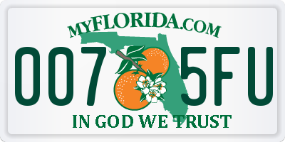 FL license plate 0075FU