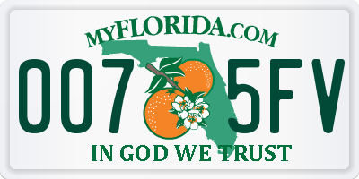 FL license plate 0075FV