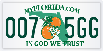 FL license plate 0075GG