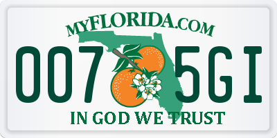 FL license plate 0075GI