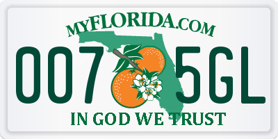 FL license plate 0075GL