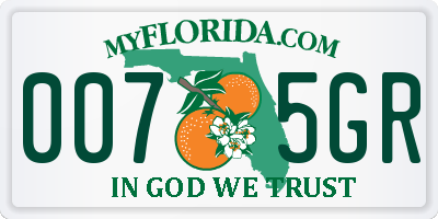 FL license plate 0075GR