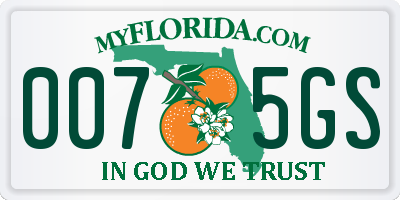 FL license plate 0075GS