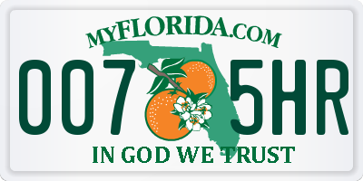 FL license plate 0075HR