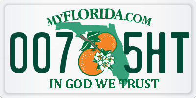 FL license plate 0075HT