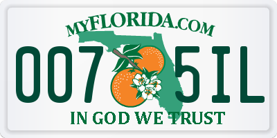 FL license plate 0075IL