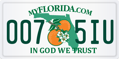 FL license plate 0075IU