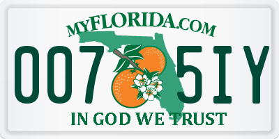 FL license plate 0075IY